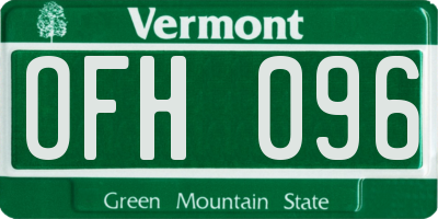 VT license plate OFH096