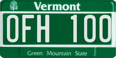 VT license plate OFH100