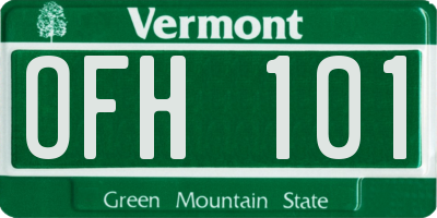 VT license plate OFH101