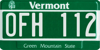 VT license plate OFH112
