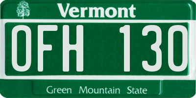 VT license plate OFH130