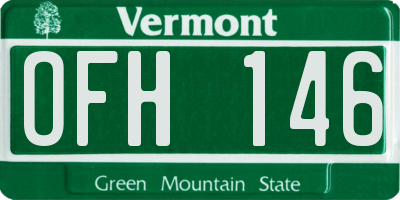 VT license plate OFH146