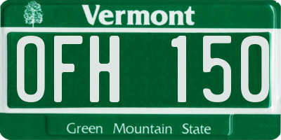 VT license plate OFH150