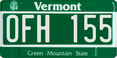 VT license plate OFH155