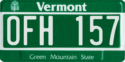 VT license plate OFH157