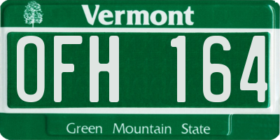 VT license plate OFH164