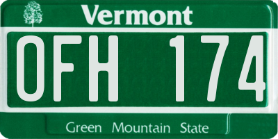 VT license plate OFH174