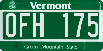 VT license plate OFH175