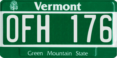 VT license plate OFH176
