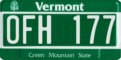 VT license plate OFH177