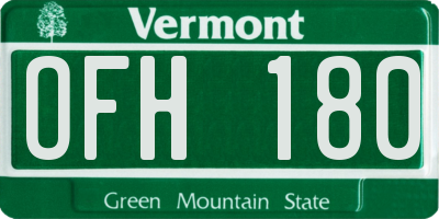 VT license plate OFH180