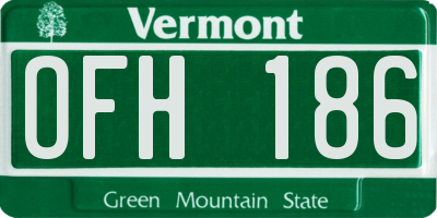 VT license plate OFH186