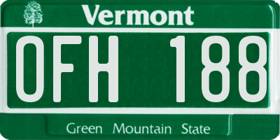 VT license plate OFH188