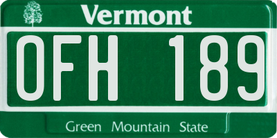 VT license plate OFH189