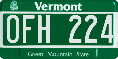 VT license plate OFH224
