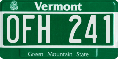 VT license plate OFH241