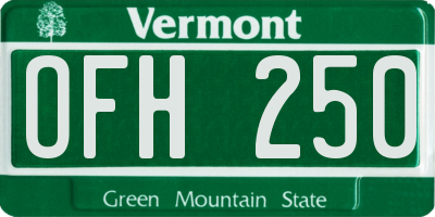 VT license plate OFH250