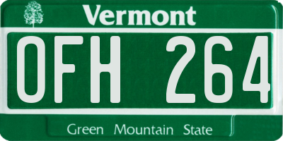 VT license plate OFH264