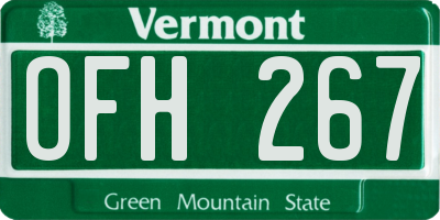 VT license plate OFH267