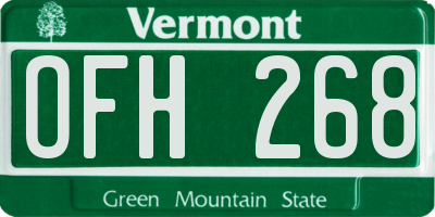 VT license plate OFH268