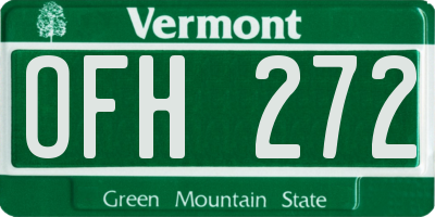 VT license plate OFH272