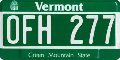 VT license plate OFH277