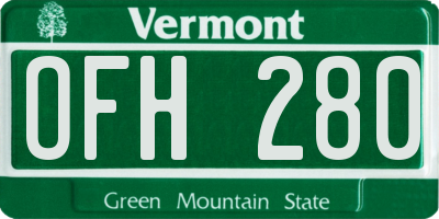 VT license plate OFH280