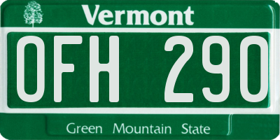 VT license plate OFH290