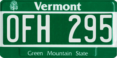 VT license plate OFH295