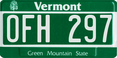 VT license plate OFH297