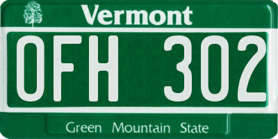 VT license plate OFH302