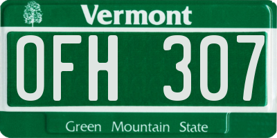 VT license plate OFH307