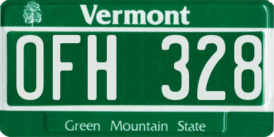 VT license plate OFH328