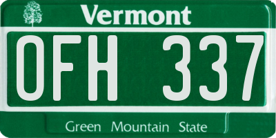 VT license plate OFH337