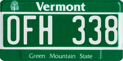 VT license plate OFH338
