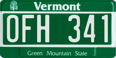 VT license plate OFH341