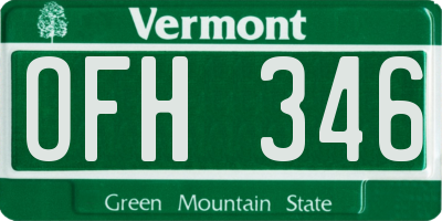 VT license plate OFH346