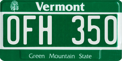 VT license plate OFH350