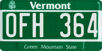 VT license plate OFH364