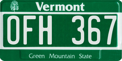 VT license plate OFH367