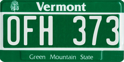 VT license plate OFH373