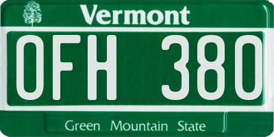 VT license plate OFH380