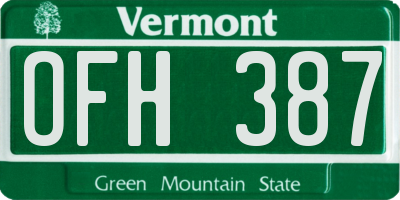 VT license plate OFH387