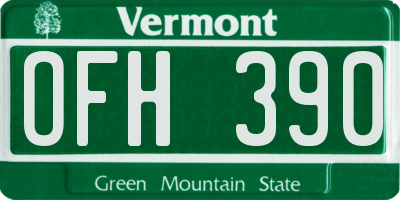 VT license plate OFH390
