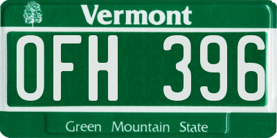 VT license plate OFH396