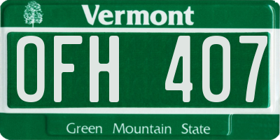 VT license plate OFH407