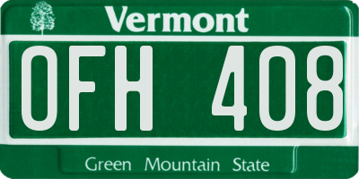 VT license plate OFH408