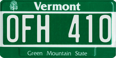 VT license plate OFH410