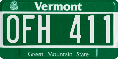VT license plate OFH411