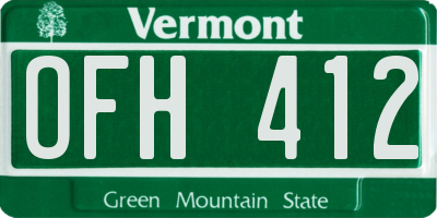 VT license plate OFH412